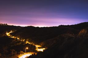 landscape of Illuminated Highway