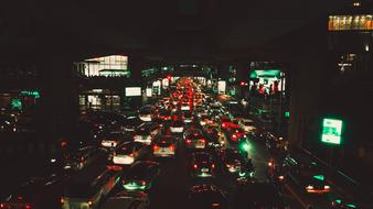 night traffic in bangkok