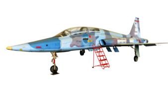 drawn jet plane on white background
