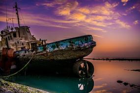 Sea Water Transportation System at sunset