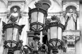 Paris Street Light black and white