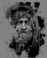 Portrait Human Homeless black and white