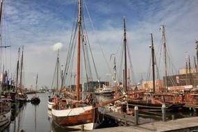 old sailboats in the harbor