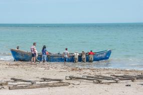 Boat Coast Sea people