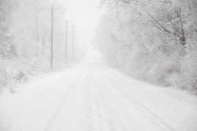 snowy road as background