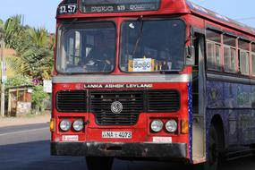 old red Bus Vehicle Transportation