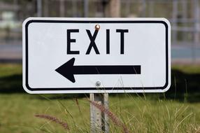 Exit Sign on a blurred background