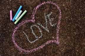 Paint Chalk love text