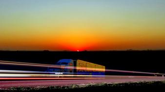 Truck red color Sunset