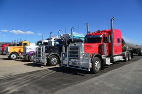 Truck Semi Trailers red