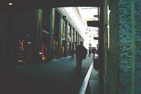 People, walking on the shopping streets with colorful lights