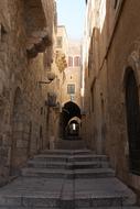 narrow street with steps in jerusalem