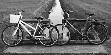 bicycles black and white
