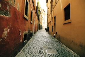 Alley Pavement Houses city