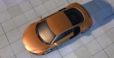 audi r8 sports car model orange