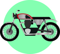 motorcycle machine transport icon drawing