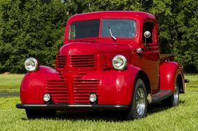 Vehicle Car red green grass