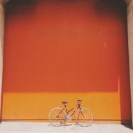 red orange Wall Bicycle