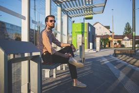 Man Person sitting on Bench