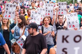 demonstration with women in Poland