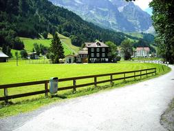 landscape of Road Through Village