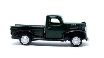 model of a retro truck on a white background