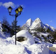snow on a sunny day