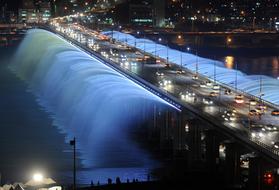 panoramic view of the water bridge in seoul