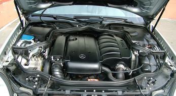 engine compartment of a modern car