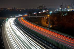 Highway Night Lights red and white