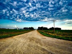 Landscape of Iowa Dirt Road