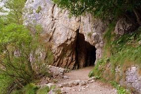 tunnel entrance in rock, italy, pasubio, Road of 52 tunnels