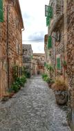 traditional architecture on a street in Valldemossa