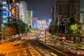 cars on street in Japan City