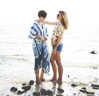 people happy sea stone