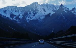 Mountains Alpine and car road