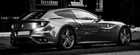 Ferrari Ff Super in black and white background