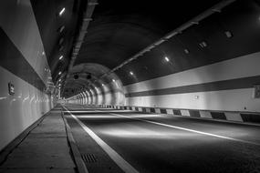 Tunnel in black and white background