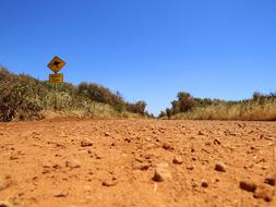 dirt road in australia close up