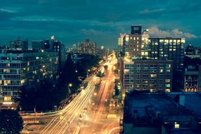 panoramic view of the traffic of the night city