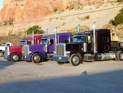 Transport Truck Vehicles at desert