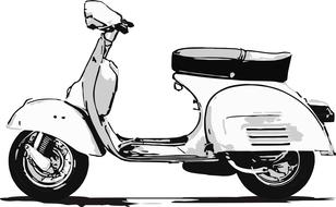 drawing of italian scooter transportation