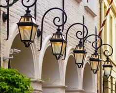 Beautiful building with lanterns and arches