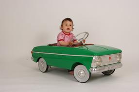 Small Driver Children'S Pedal Car green