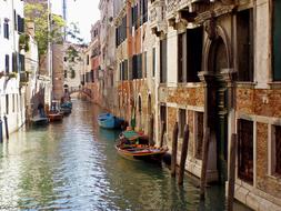 Venice City canal and boat