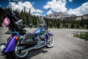 blue Motorcycle road mountain