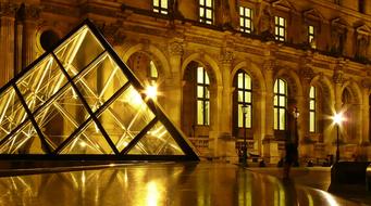 Paris Louvre Museum lights