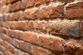 Wall Of Bricks close-up in blurred background