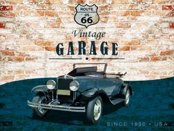 vintage garage card drawing