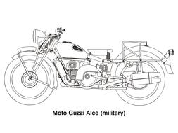 black and white sketch of a motorcycle for coloring